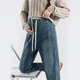 Les pantalons de maternité bonaux portent un jean, un pantalon papa lâche, un pantalon grand-patte, un petit costume de maternité décontracté, un pantalon de maternité [style de cordon] L Taille 105-120jin [Jin est égal à 0,5 kg]