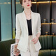 Purple Charming Business Suit Women's Autumn and Winter Long-Sleeved Small Suit Jacket Korean Style Slim Fit High-Level (Off Shelf) White (Single Suit) XL (Recommended 110-120 Jin Jin equals 0.5 kg)