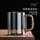 Huaxi tree tea cup men's office tea separation glass filter cup tea set tea ceremony cup high-looking water cup with lid wood language cup light luxury gray 400ml 1 piece