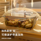 卡维瑞玻璃饭盒高硼硅可微波炉加热上班族便当碗分隔餐盒保鲜盒 【单个装】圆形-两格-1050ML