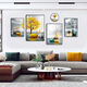 
Mohu living room decoration painting sofa background wall new mural modern simple TV background atmospheric abstract four-pair hanging painting Jinlu Nafu 15940 (including wall clock) tempered crystal porcelain combination-sturdy durable black frame