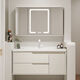 Kaixinuo Oak Hidden Feng Shui Mirror Bathroom Cabinet Integrated Ceramic Basin Cream Style Hand Washing Face Washstand Basin Cabinet Combination 80cm Hidden Feng Shui Mirror Cabinet + Installation