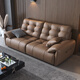 Filena sofa Italian minimalist leather sofa living room size household multi-person straight-row sofa Y739 double handrail single seat 1.2 meters [bottom perspective network + full-head layer cowhide]