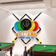 
Shaoyu Internet celebrity billiards hall wall decoration supplies painting billiards room snooker club creative cultural background wall stickers 13554 billiards in yellow, orange, yellow, big red, dark green, super large