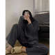 Duoxian Duoxuan koreanischer Stil S-Sensing-Baumwollgarn-Pyjamas für Frauen im Frühling und Herbstfarbe Langarmhosen Casual Lose Home Clothing Set #D-9214T Modell M 75-98jin [Jin gleich 0,5 kg]