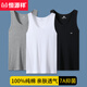 Hengyuanxiang Lot de 3 gilets pour hommes en pur coton, antibactériens, sports de haies, coton absorbant la transpiration, vêtements intérieurs blancs, sweat-shirt d'été, noir + blanc + gris - 3-pack XL (175)