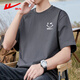 回力短袖男夏季t恤男纯棉透气打底衫圆领吸汗上衣潮流休闲男装灰色XL