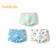 Balabala baby underwear cotton type A children's boxer shorts boy baby skin-friendly boxer briefs three-pack blue-green tone 00384 3 pairs 110