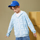 
ASK JUNIOR boys' jacket 2024 summer thin hooded children's skin hooded jacket air conditioning jacket blue 170