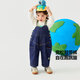 Mini Bala Boys and Girls Pants Spring and Autumn New Baby Overalls Cute and Cute Baby Jeans
