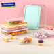Boîte de fraîcheur en verre importé en verre importé Réfrigérateur Food Boîte de rangement Boîte de rangement Boîte de rangement de congélation 1050 ml * Ensemble de 4 pièces