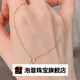 Popu exquisite s925 sterling silver 14k gold U-shaped horseshoe ring pendant necklace with simple temperament and high-end clavicle chain for women U-shaped horseshoe ring necklace single/gold