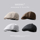 Shizhu Hat Women's Autumn and Winter Beret 2025 New Face Revealing Small Reverse Wearing Forward Hat Duck Tongue Retro Hat Newsboy Hat Brown Double-layered Brim High Quality