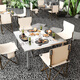 
BEYZK stainless steel folding table dining table household square dining table square low table outdoor portable folding table stall table round table 14072 unopened hole