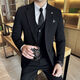 FOSEKI high-end luxury brand men's suit suit men's slim fit business groom Korean style handsome formal jacket wedding dark gray (suit plus trousers) 2XL 140-160Jin Jin is equal to 0.5 kg