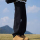 Dingfengbaoluo solid color washed jeans men's autumn street versatile loose micro-flared casual long pants HM9903 black 2XL