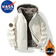NASA MARVEL cotton coat men's autumn and winter thickened coat plus velvet cotton coat warm windproof jacket top black plus velvet 2XL