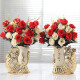 Bixun is suitable for noble ceramic countertop vases, living room flower arrangements, European-style ornaments, creative imitation vase decorations vases + Milan roses 8-inch vase (vase mat)