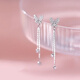 Guanpuge Fat Donglai same style pt950 platinum ear wire PT950 butterfly tassel earrings for women platinum earrings 2024 new platinum full diamond butterfly earrings