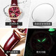 
OLEVS 520 Valentine's Day Gift Couple Watch A pair of fully automatic mechanical watches multi-functional gifts for boyfriend and girlfriend 3601+6636 Black and Red [Lifetime Warranty]
