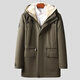 
NLMN mid-length parka overcoming men's winter [Fur integrated] Coyote fur inner liner coat leather fur coat men's military green wolf fur inner liner cashmere sleeves 2XL (135Jin[Jin equals 0.5 kg]-150Jin[Jin equals 0.5 kg])
