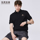 Mark Huafei 7A antibacterial lapel short-sleeved Polo shirt men's 2026 summer new trend youth embroidered T-shirt 5406 dark blue 102 XL (180) (recommended 145-160Jin Jin equals 0.5 kg)