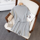 Sie bot Casual Anzug 2025 Sommer Neues Frauen-Revers-Top mit Weitbein-Shorts zweiteiligen T42B1509na