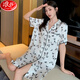 Langsha nightgown women's summer short-sleeved cardigan pajamas sexy thin dress summer home clothes 11972 average size [80Jin[Jin equals 0.5 kg]-135Jin[Jin equals 0.5 kg]]
