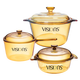 Corning (VISIONS) 1.1L milk pot + 3.2L deep soup pot + 1.6L single handle pot pot set Uncoated heat-resistant glass pot VSP16+VS11+VS32 crystal pot