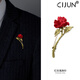 This rose brooch for men is a high-end corsage for a suit, a fashionable accessory badge, a practical groomsman lapel pin for men, and a red rose brooch for men.