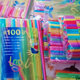 Lan Yin Disposable Straws Colorful Art Elbow Handmade Food Grade Plastic Household Drinking Stars 100 Count - Colorful Art Straws - 26cm Quantity x 1