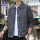 ROMON jacket men's autumn and winter suede jacket men's Korean style casual tops men's dark gray XL