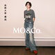 Mo/co. [Gleiches Modell in Qin Lan] Kurzärärmelte T-Shirt 2025 Spring Neue Produkte Old Rock Print Loose Mbe1Teet08 Dark Flower Grey L 170