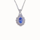 Shilian sterling silver inlaid with natural tanzanite pendant, blue sapphire crystal, fashionable and simple Japanese and Korean style clavicle chain gift