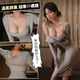 Feimu 2025 new sexy wife low collar home suit sexy underwear high-end pajamas passionate dating robe 7853