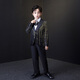 FANCYCHIC boy suit dress suit flower child wedding little boy piano host handsome children birthday party performance suit two-piece colorful suit plus collar flower 110