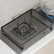 Kunfeng induction cooker rack kitchen gas stove cover cover bracket gas stove table rack bracket household pot rack base Athens black-small size upgraded and reinforced