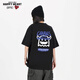 T-shirts Charles Peach Heart pour hommes et femmes, petit monstre imprimé en coton pur couple de base de base de base courte, noir m