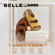 百丽（Belle）吐司拖1代升级款休闲勃肯鞋女25夏季新商场款魔术贴拖鞋D5Y1DBT5 黄色 （1代升级版） 36 (230mm)