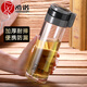 希诺（HEENOOR）水杯夏季户外运动杯子大容量便携塑料杯男学生水壶车载泡茶杯 玻璃款:6076-695ml
