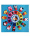 Sin tela Doce de doce letreros zodiacos de enseñanza Ayudas de enseñanza Gran plato giratorio Bag Material de bricolaje Handmade 12 Zodiaco Reloj Kindergarten Terminado Doce Ayudas de enseñanza del zodiaco sin almacenamiento Sólo Lay Flat Lay