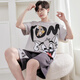 Yuyiwei Pajamas Boy Summer Coton Pure Coton Short Shorts Cartoon Cartoon Étudiant adolescent mignon Loose plus taille mince DMY6621 M Petite taille M hauteur 155 Poids 80-90 Jin [Jin est égal à 0,5 kg]