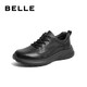Belle men's height-increasing casual shoes autumn new plush leather business sports soft-soled walking shoes A1354AM4 pre-sale black-single 42 (260mm)