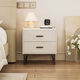 Sophia Slate Bedside Table Bedroom Small Storage Cabinet Bedside Cabinet Storage Cabinet All-in-one Modern Simple Home Furnishings Milk White Minimalist Bedside Table