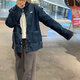 
Adidas Clover Jacket Men's and Women's 2025 Summer New Chinese Style Paired Denim Sports Loose Jacket JY8275 JZ9928/Denim Blue/Paired L