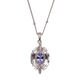 Shilian new design S925 sterling silver inlaid with natural tanzanite white crystal color treasure necklace women's high-end pendant necklace necklace