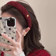 SO SOUL retro love headband for women, high-end face-showing small wide-brimmed hair-pressing headband for going out, stylish and versatile hairpin hair accessory, burgundy 1 piece