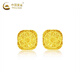 China Gold 18K Gold Brushed Sugar Cube Gold Stud Earrings Women's Earrings 520 Valentine's Day Gift for Girlfriend or Wife 18K Gold Sugar Cube Stud Earrings About 0.45g + Brand Gift Box