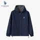 U.S. POLO ASSN. Paul Jacket Men's Autumn Business Casual Jacket Men's Reversible Windproof Top Navy Blue L