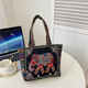 Bags for women, ethnic style embroidered handbags, literary retro shoulder bags, large-capacity embroidered handbags, tote bags, Elephant in the Sea of Flowers/